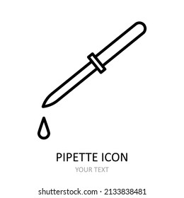 Linear drawing of pipette. Vector icon