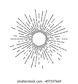 Linear drawing of rays of the sun. 