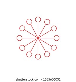 Linear drawing of rays of the sun in vintage style. Stock Vector illustration isolated on white background.
