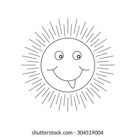 Linear drawing of rays of the sun. Vintage style of the image. Design elements for your projects. Hipster style. Light rays of burst.
