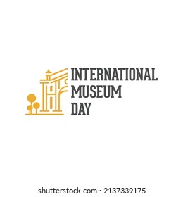 Linear drawing style of International Museum Day. Vector illustration EPS.8 EPS.10