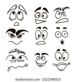 linear drawing vector simple lines eyes emotions character