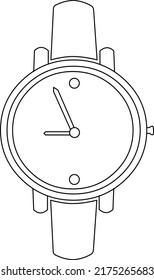 Linear Drawing Watch On Hand Stock Vector (Royalty Free) 2175265683 ...