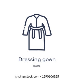 Linear dressing gown icon from Clothes outline collection. Thin line dressing gown vector isolated on white background. dressing gown trendy illustration