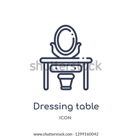 Linear dressing table icon from Luxury outline collection. Thin line dressing table icon isolated on white background. dressing table trendy illustration