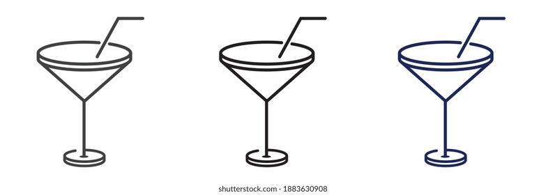 LINEAR DRINK BOWL ICONS FOR BARS