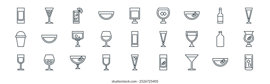 linear drink icon pack. vector thin line bowl, drink, drink, icons suitable for apps and websites ui designs