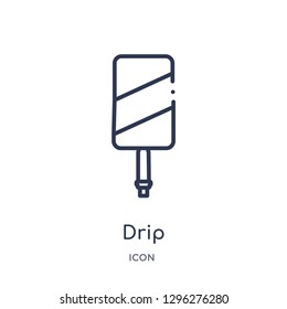 Linear drip icon from Drinks outline collection. Thin line drip icon vector isolated on white background. drip trendy illustration
