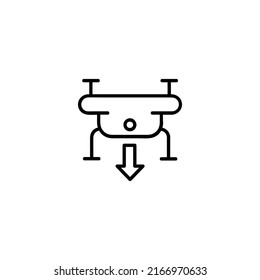 Linear drone landing icon design isolated on white background