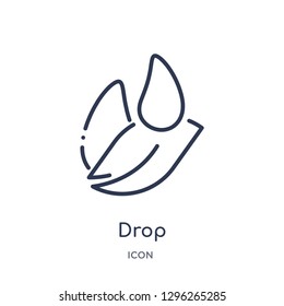 Linear drop icon from Ecology outline collection. Thin line drop icon vector isolated on white background. drop trendy illustration
