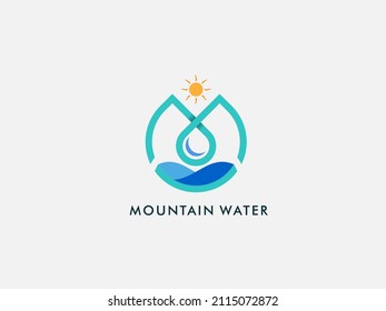 Linear Drop Loop Vector Icon Logo Design Template. Minimalistic Water, Clean, Moisture Vector Sign Symbol Mark Logotype