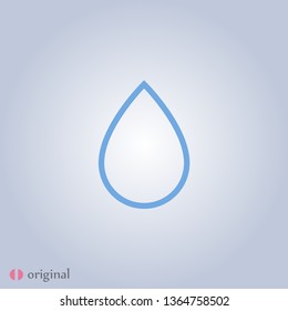 Linear drop water vector icon .The symbol of a rain and clean water , an illustration of a raindrop .The wheather line.