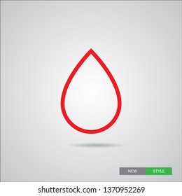 Linear drop water vector icon .The symbol of a rain and clean water , an illustration of a raindrop .The wheather line.