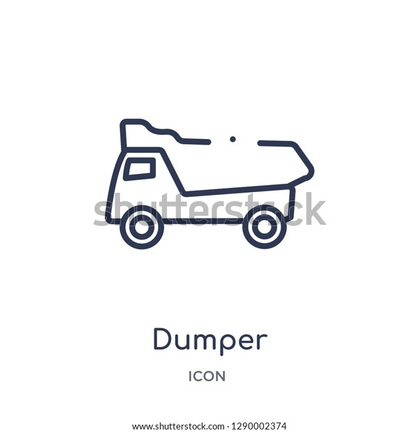 Linear dumper icon from Construction tools\
outline collection. Thin line dumper vector isolated on white\
background. dumper trendy\
illustration