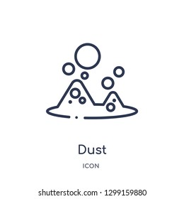 Linear dust icon from Magic outline collection. Thin line dust icon isolated on white background. dust trendy illustration