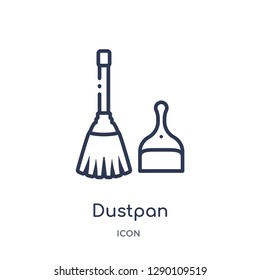 Linear dustpan icon from Cleaning outline collection. Thin line dustpan vector isolated on white background. dustpan trendy illustration