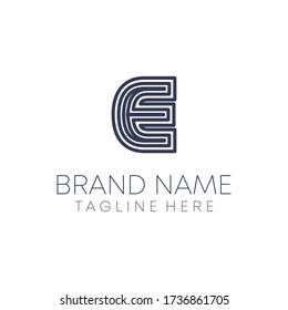 Linear e letter vector Font for Title, Header, Lettering, Logo.