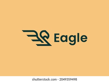 Linear eagle logo icon design template elements. Simple minimalist template graphic illustration. Creative vector emblem, for icon or design concept.
