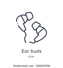 Linear ear buds icon from Hygiene outline collection. Thin line ear buds icon isolated on white background. ear buds trendy illustration