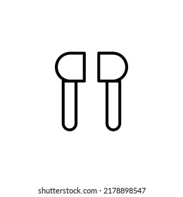 Linear earphone icon isolated on white background
