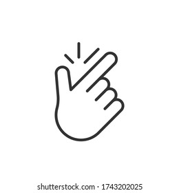 linear easy gesture icon  concept popular funny symbol to make flicking fingers  meaning everything is fine  eureka  no problem  graphic design arm human  black simple sign white background