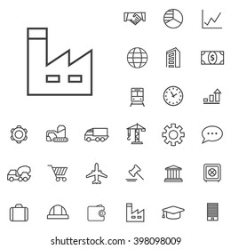 Linear economics icons set. Universal economics icon to use in web and mobile UI, economics basic UI elements set