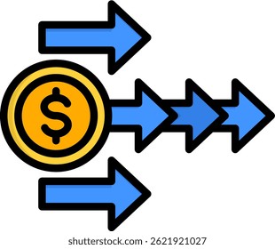 Linear Economy Icon Lineal Color Vector Illustration