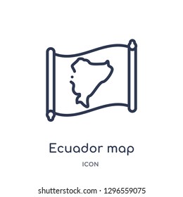 Linear ecuador map icon from Countrymaps outline collection. Thin line ecuador map icon vector isolated on white background. ecuador map trendy illustration