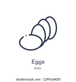 Linear eggs icon from Kitchen outline collection. Thin line eggs icon isolated on white background. eggs trendy illustration