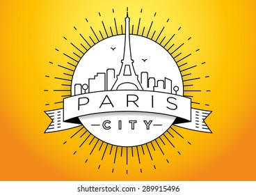 Linear Eiffel Tower Paris Icon Design