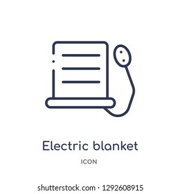 Linear electric blanket icon from Electronic devices outline collection. Thin line electric blanket icon vector isolated on white background. electric blanket trendy illustration