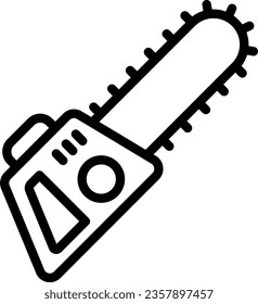 Linear electric chainsaw icon as an editable outline for your design