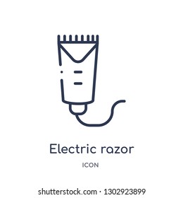 Linear electric razor icon from Hygiene outline collection. Thin line electric razor icon isolated on white background. electric razor trendy illustration