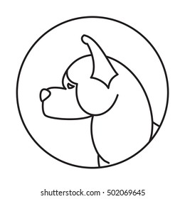 Linear emblem with dog