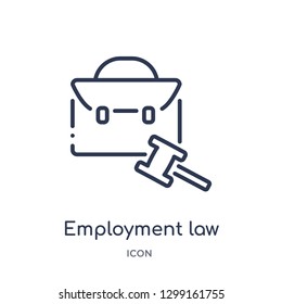 Linear Employment Law Icon From Law And Justice Outline Collection. Thin Line Employment Law Icon Isolated On White Background. Employment Law Trendy Illustration