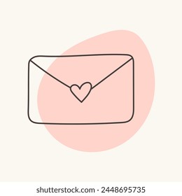 Lineare Hülle mit Herz in der Mitte. Perfekt für den Valentinstag, Hochzeit-Designs.