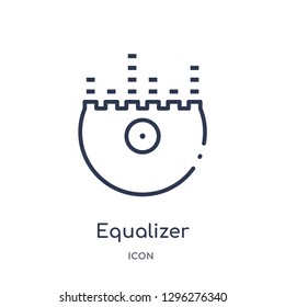 Linear equalizer icon from Discotheque outline collection. Thin line equalizer icon vector isolated on white background. equalizer trendy illustration