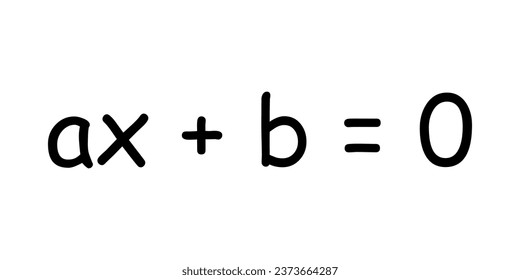 Linear equation. First degree equations. mathematics resources for teachers and students. Vector illustration isolated on white background.