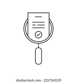 linear evaluate result icon like assess report. stroke trend modern assesment logotype graphic lineart design isolated on white. concept of analyze project or market regulatory or bank statement list