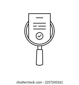 linear evaluate result icon like assess report. stroke trend modern assesment logotype graphic lineart design isolated on white. concept of analyze project or market regulatory or bank statement list