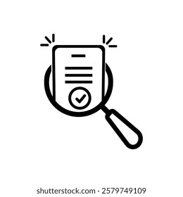 linear evaluate result icon like assess report. stroke trend modern assesment logotype graphic lineart design isolated on white. concept of analyze project