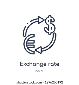 Linear exchange rate icon from Ecommerce and payment outline collection. Thin line exchange rate icon vector isolated on white background. exchange rate trendy illustration