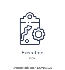Linear execution icon from Marketing outline collection. Thin line execution icon isolated on white background. execution trendy illustration