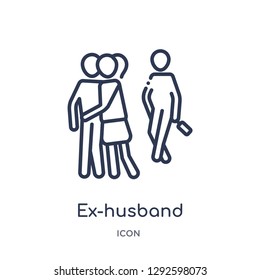 Linear ex-husband icon from Family relations outline collection. Thin line ex-husband icon vector isolated on white background. ex-husband trendy illustration