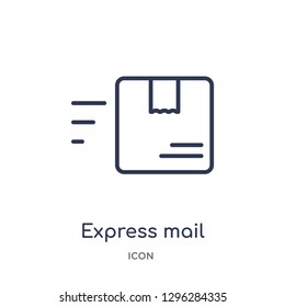 Linear express mail icon from Delivery and logistic outline collection. Thin line express mail icon vector isolated on white background. express mail trendy illustration