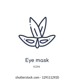 Linear eye mask icon from Brazilia outline collection. Thin line eye mask vector isolated on white background. eye mask trendy illustration