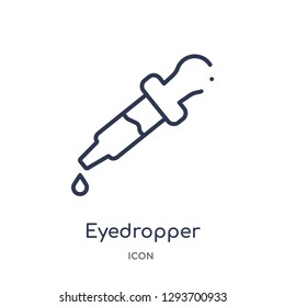 Linear eyedropper icon from Edit outline collection. Thin line eyedropper icon vector isolated on white background. eyedropper trendy illustration