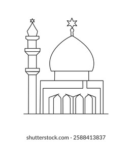 Linear Faith in Islam Capturing Spirituality Through Line Art.