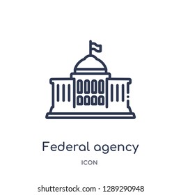 Linear Federal Agency Icon From Army And War Outline Collection. Thin Line Federal Agency Vector Isolated On White Background. Federal Agency Trendy Illustration