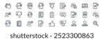 linear feedback icon pack. vector thin line smaile, cyber, rating, online, qualifications, quotes, like, search icons suitable for apps and websites ui designs